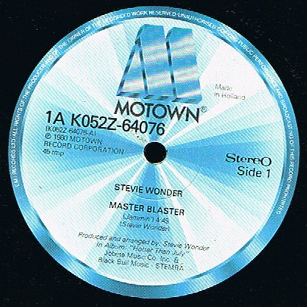 Stevie Wonder : Master Blaster (Jammin') (12", Single)