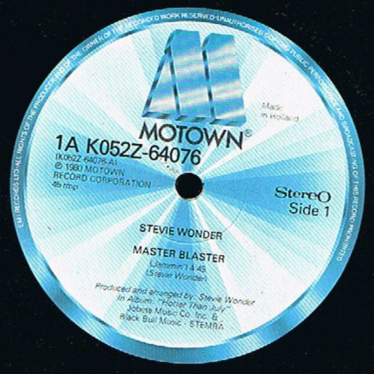 Stevie Wonder : Master Blaster (Jammin') (12", Single)