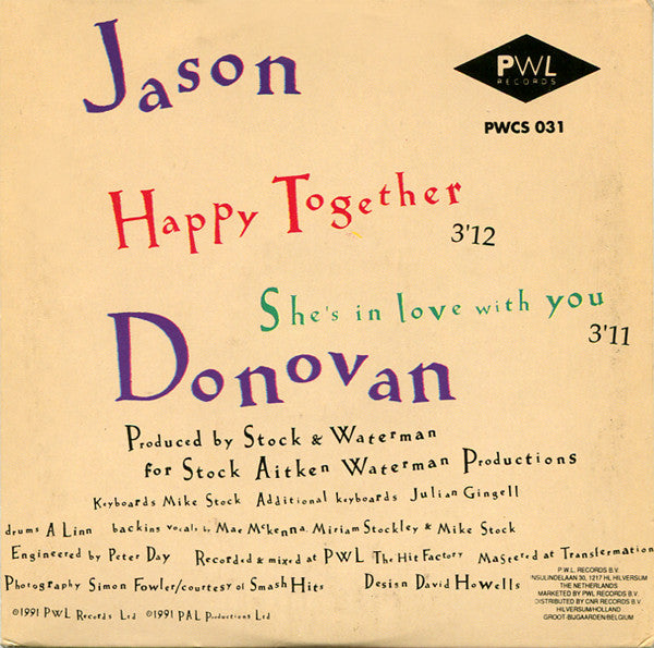 Jason Donovan : Happy Together (CD, Maxi)