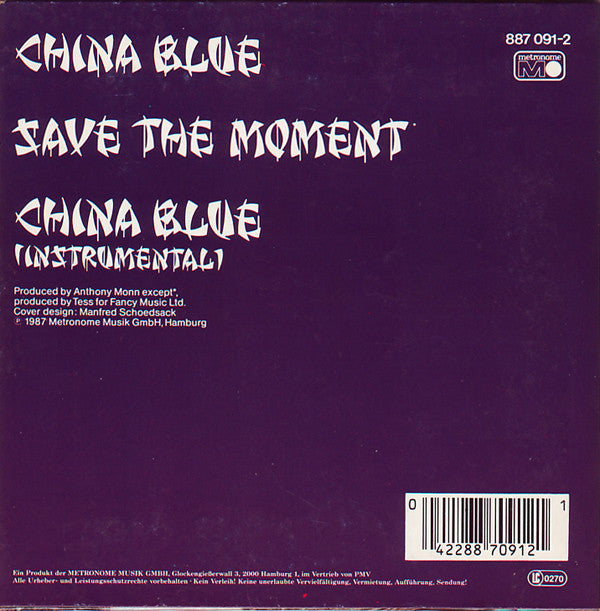 Fancy : China Blue (CD, Maxi, Car)