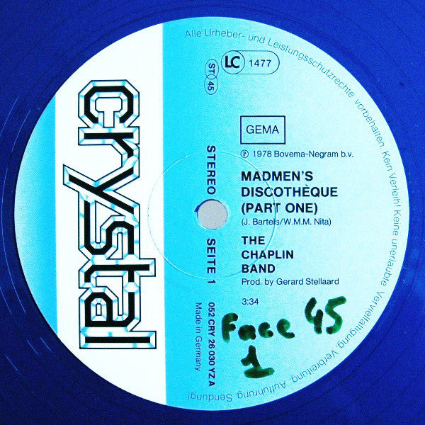 The Chaplin Band : Madmen's Discothèque Part 1 & 2 (12", Maxi, Blu)