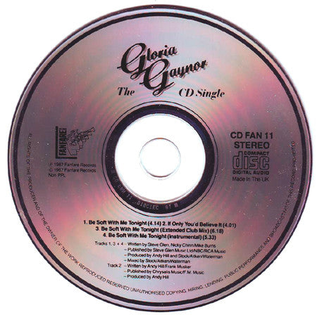 Gloria Gaynor : Be Soft With Me Tonight (CD, Single)