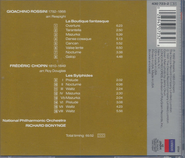 Gioacchino Rossini / Ottorino Respighi / Frédéric Chopin - National Philharmonic Orchestra, Richard Bonynge : La Boutique Fantasque / Les Sylphides (CD, Comp)
