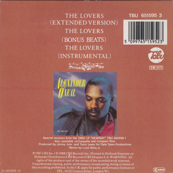 Alexander O'Neal : The Lovers (CD, Mini, Single)