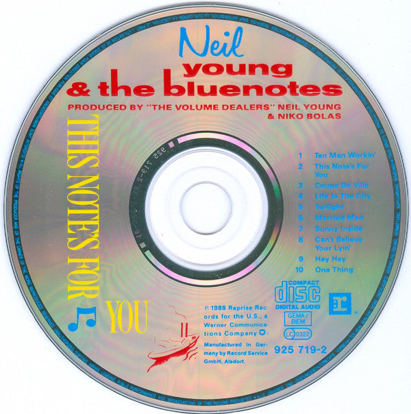 Neil Young & The Bluenotes (5) : This Note's For You (CD, Album)