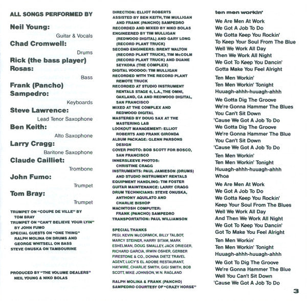 Neil Young & The Bluenotes (5) : This Note's For You (CD, Album)