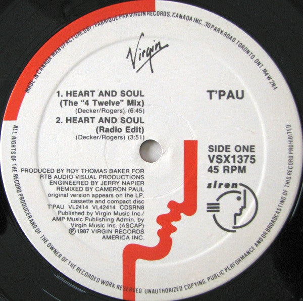 T'Pau : Heart And Soul (12")