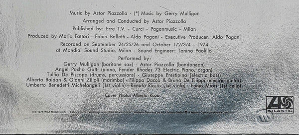 Gerry Mulligan - Astor Piazzolla : Tango Nuevo (LP, Album, RE)