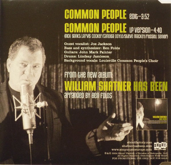 William Shatner : Common People (CD, Single, Promo)