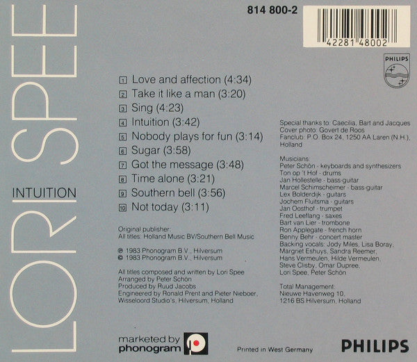 Lori Spee : Intuition (CD)