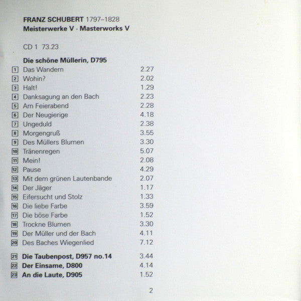 Franz Schubert - Peter Pears • Benjamin Britten : Meisterwerke • Masterworks: Winterreise • Die Schöne Müllerin (2xCD, Comp, RM)