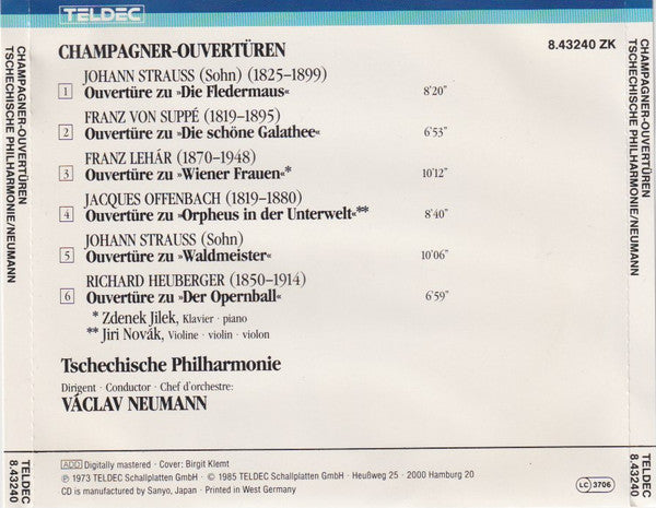 The Czech Philharmonic Orchestra : Champagner Ouvertüren (CD)