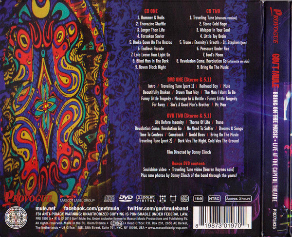 Gov't Mule : Bring On The Music (Live At The Capitol Theatre) (2xCD + 2xDVD-V, Multichannel, NTSC + Album, Dlx)