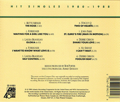 Various : Hit Singles 1980-1988 (CD, Comp)