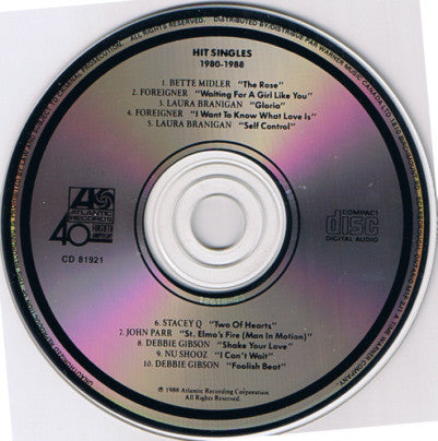 Various : Hit Singles 1980-1988 (CD, Comp)