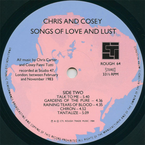 Chris & Cosey : Songs Of Love & Lust (LP, Album)