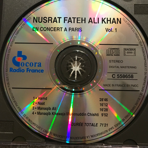 Nusrat Fateh Ali Khan : En Concert À Paris Vol. 1 (CD, Album, RE, RP)