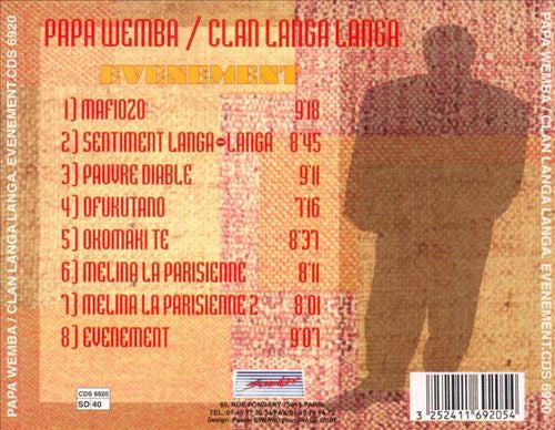 Papa Wemba / Clan Langa-Langa : Evenement (CD, Comp)