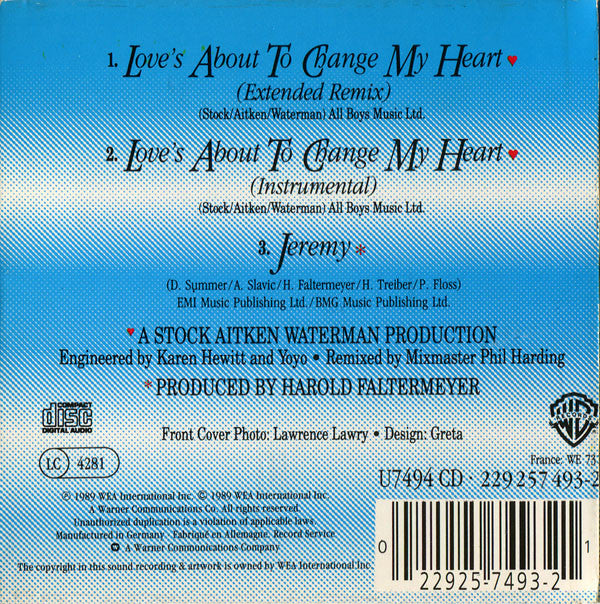 Donna Summer : Love's About To Change My Heart (CD, Mini, Single)