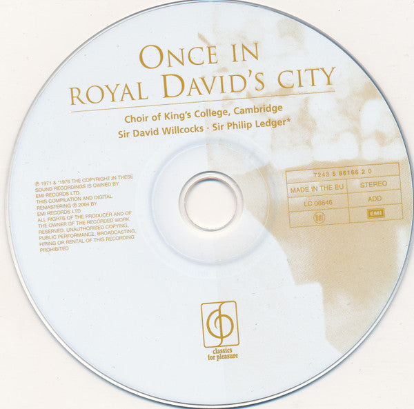 The King's College Choir Of Cambridge, David Willcocks, Philip Ledger : Once In Royal David's City (CD, Comp, RM)