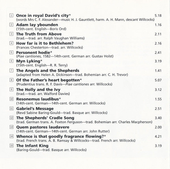 The King's College Choir Of Cambridge, David Willcocks, Philip Ledger : Once In Royal David's City (CD, Comp, RM)