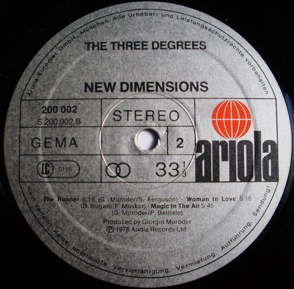 The Three Degrees : New Dimensions (LP, Album, Gat)