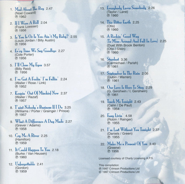 Dinah Washington : Mad About The Boy - The Very Best Of Dinah Washington (CD, Comp, Dif)