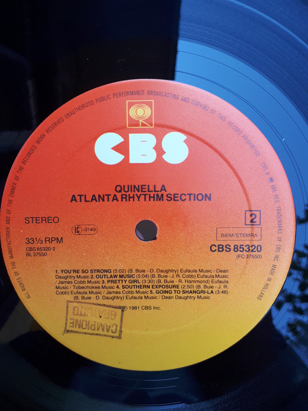 Atlanta Rhythm Section : Quinella (LP, Album)