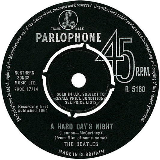 The Beatles : A Hard Day's Night (7", Single, Mono)