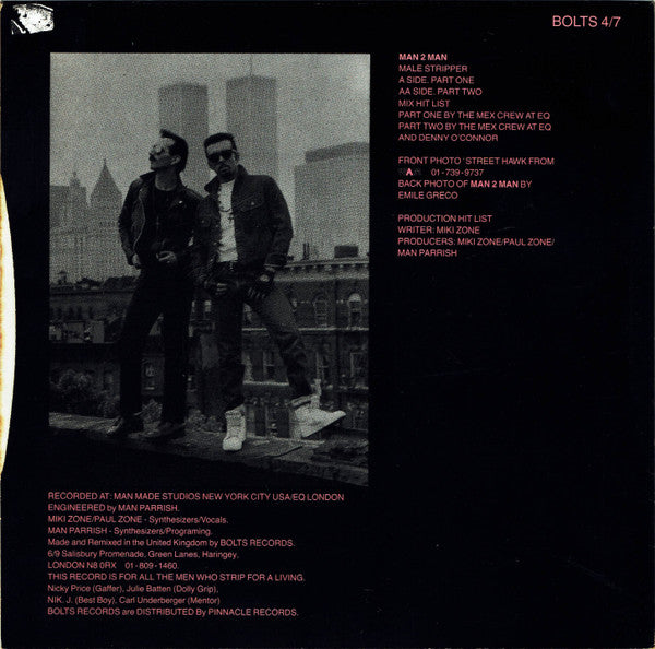 Man 2 Man Meets Man Parrish : Male Stripper (Special U.K. Mixes) (7", Single, Orl)