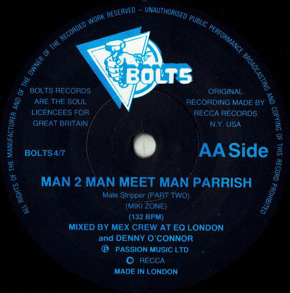 Man 2 Man Meets Man Parrish : Male Stripper (Special U.K. Mixes) (7", Single, Orl)