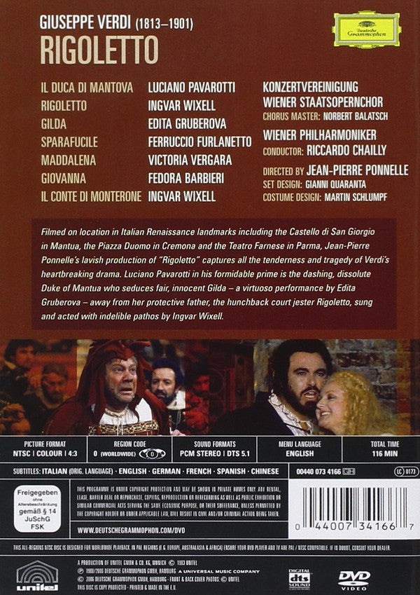 Giuseppe Verdi, Wiener Philharmoniker, Riccardo Chailly, Luciano Pavarotti, Ingvar Wixell, Edita Gruberova : Rigoletto (DVD-V, Multichannel, NTSC)