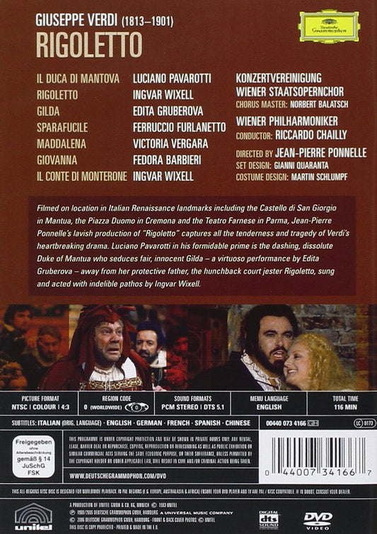 Giuseppe Verdi, Wiener Philharmoniker, Riccardo Chailly, Luciano Pavarotti, Ingvar Wixell, Edita Gruberova : Rigoletto (DVD-V, Multichannel, NTSC)