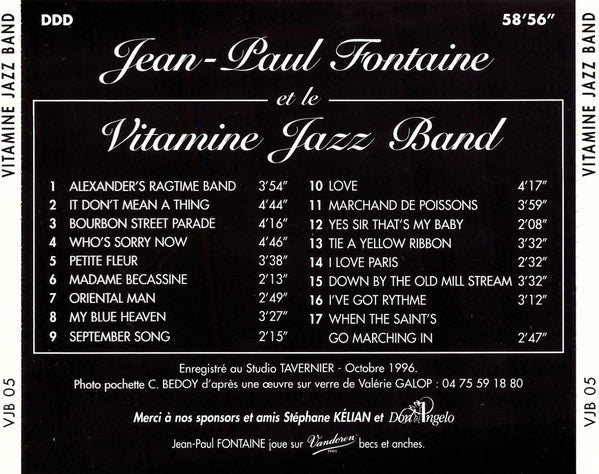 Jean-Paul Fontaine & Le Vitamine Jazz Band :  Vitamine Jazz Band  (CD, Album)