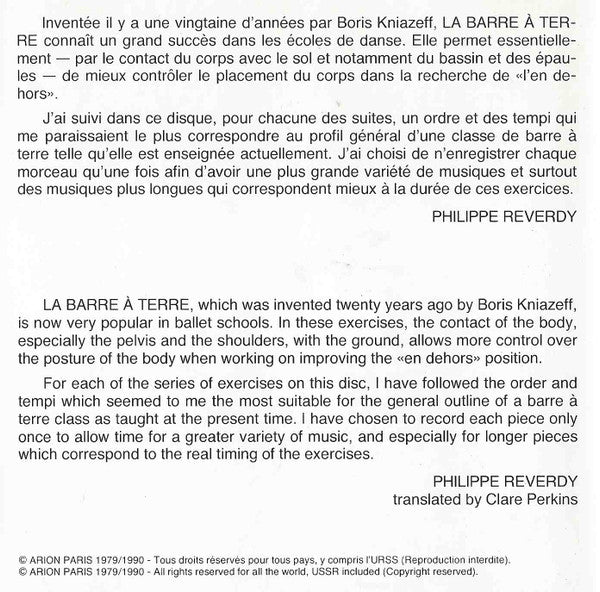 Philippe Reverdy : La Danse Par Le Disque, Vol. 4 - La Barre A Terre (CD, Album, RE)