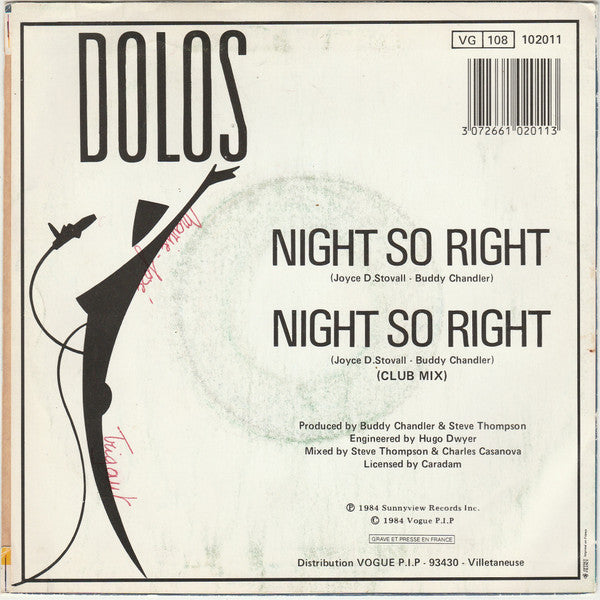 Dolos : Night So Right (7", Single)