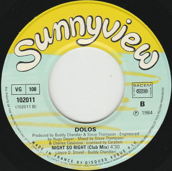 Dolos : Night So Right (7", Single)