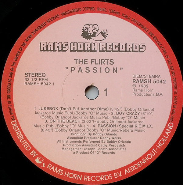 The Flirts : Passion (LP, Album)