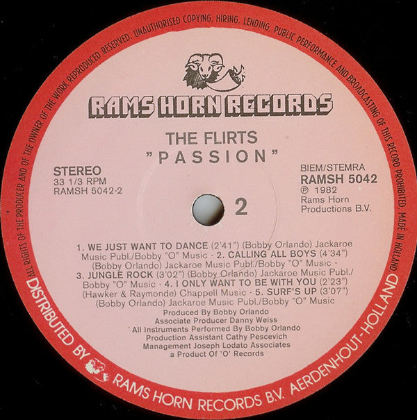 The Flirts : Passion (LP, Album)