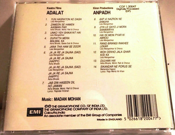 Madan Mohan : Adalat / Anpadh (CD, Comp)