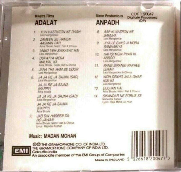 Madan Mohan : Adalat / Anpadh (CD, Comp)