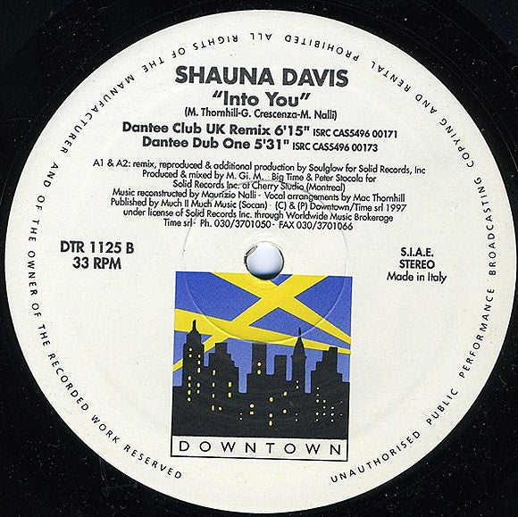 Shauna Davis : Into You (12")