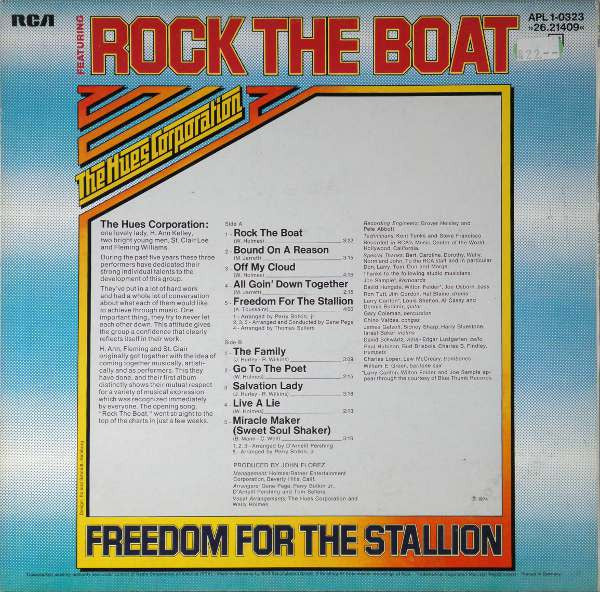 The Hues Corporation : Freedom For The Stallion (LP, Album)
