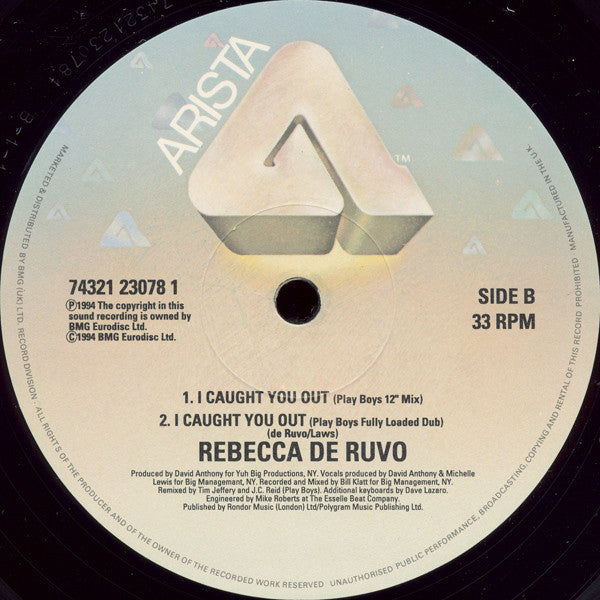 Rebecca De Ruvo : I Caught You Out (12")