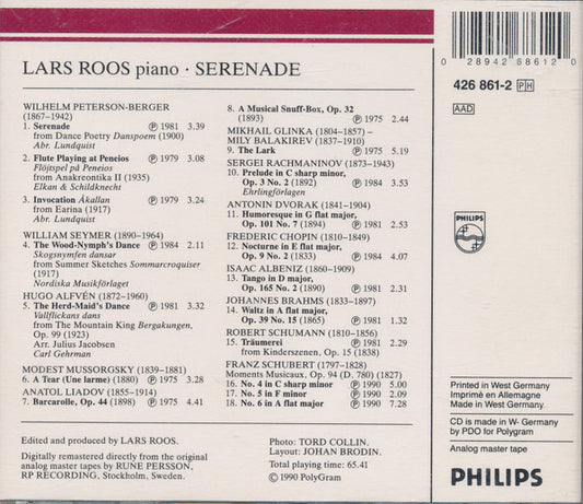 Lars Roos : Serenade (CD, RM)