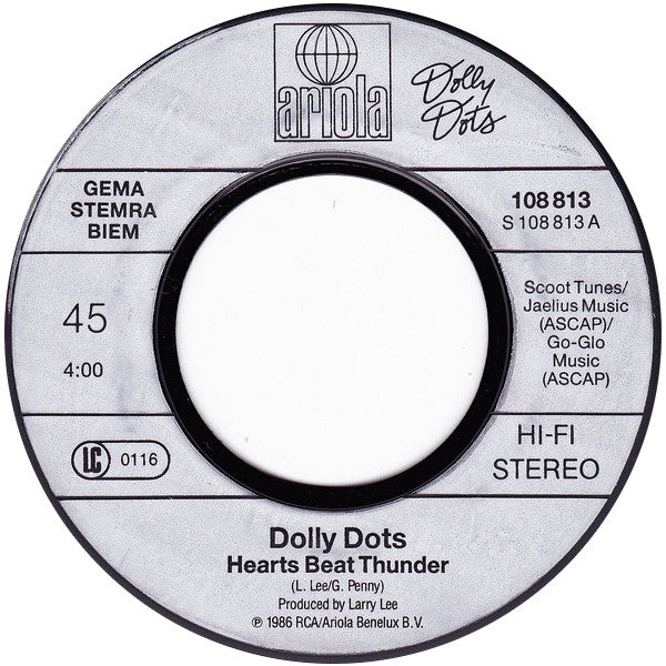 Dolly Dots : Hearts Beat Thunder (7", Single)