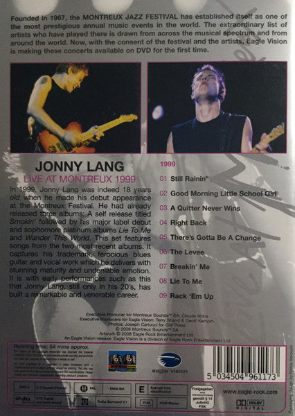 Jonny Lang : Live At Montreux 1999 (DVD-V, PAL)
