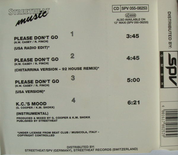 Another Class Featuring KC & The Sunshine Band : Please Don't Go (92 House-Remix-Version) (CD, Maxi)