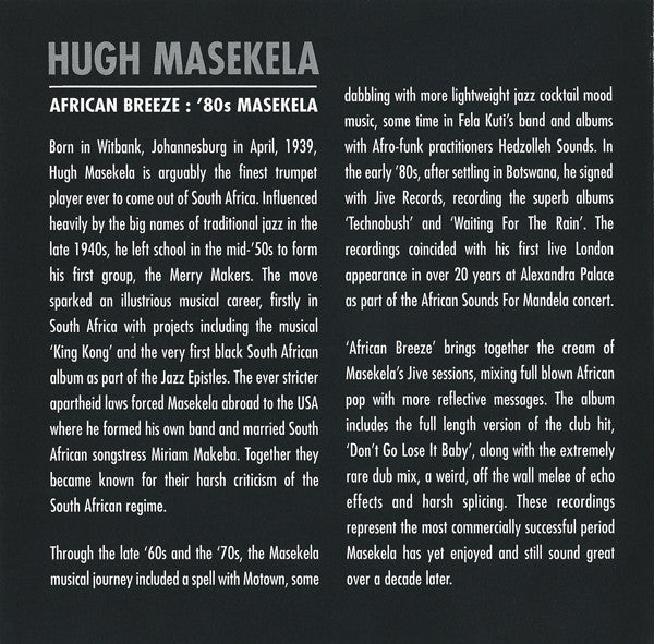Hugh Masekela : African Breeze: '80s Masekela (CD, Comp)