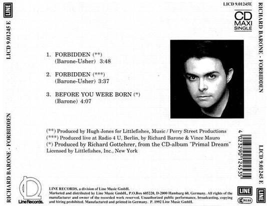 Richard Barone : Forbidden (CD, Maxi)